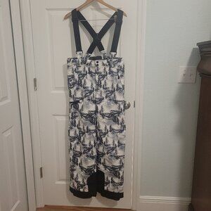 Spyder Ski Pants Bibs-Black & White Tree line Print-Boys Size 20